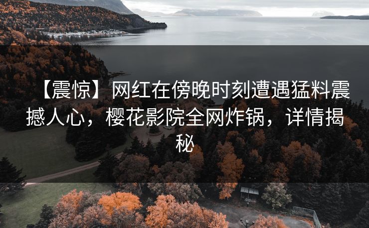 【震惊】网红在傍晚时刻遭遇猛料震撼人心,樱花影院全网炸锅,详情揭秘